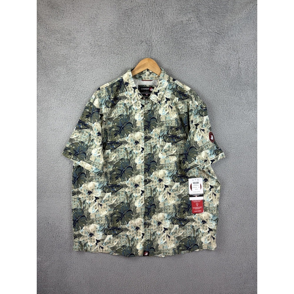Canada Weathergear Shirt Mens 2XL Multicolor Floral Hawaiian Short Sleeve Button